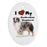 I Love My Australian Shepherd Ornament (Oval)