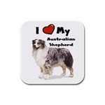 I Love My Australian Shepherd Rubber Square Coaster (4 pack)