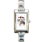 I Love My Australian Shepherd Rectangular Italian Charm Watch