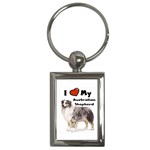 I Love My Australian Shepherd Key Chain (Rectangle)