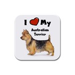 I Love My Australian Terrier Rubber Square Coaster (4 pack)