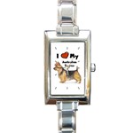 I Love My Australian Terrier Rectangular Italian Charm Watch