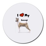 I Love My Basenji Round Mousepad