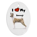 I Love My Basenji Ornament (Oval)