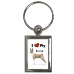 I Love My Basenji Key Chain (Rectangle)