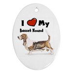 I Love My Basset Hound Ornament (Oval)