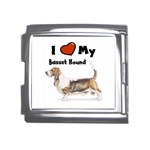 I Love My Basset Hound Mega Link Italian Charm (18mm)