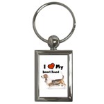 I Love My Basset Hound Key Chain (Rectangle)