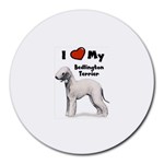 I Love My Bedlington Terrier Round Mousepad