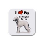 I Love My Bedlington Terrier Rubber Square Coaster (4 pack)