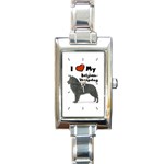 I Love My Belgian Sheepdog Rectangular Italian Charm Watch