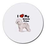 I Love My Bichon Frise Round Mousepad