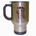 I Love My Bichon Frise Travel Mug (Silver Gray)