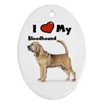 I Love My Bloodhound Ornament (Oval)