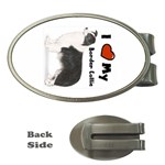 I Love My Border Collie Money Clip (Oval)