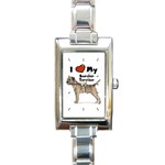 I Love My Border Terrier Rectangular Italian Charm Watch