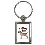 I Love My Border Terrier Key Chain (Rectangle)