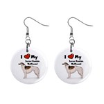 I Love My Borzoi Russian Wolfhound 1  Button Earrings