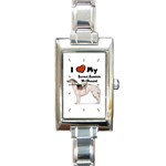 I Love My Borzoi Russian Wolfhound Rectangular Italian Charm Watch