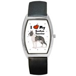 I Love My Boston Terrier Barrel Style Metal Watch