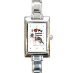 I Love My Boston Terrier Rectangular Italian Charm Watch