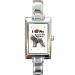 I Love My Bouvier des Flandres Rectangular Italian Charm Watch