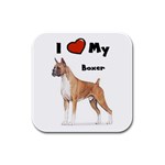 I Love My Boxer Rubber Square Coaster (4 pack)