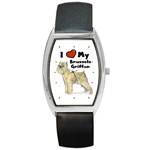 I Love My Brussels Griffon Barrel Style Metal Watch