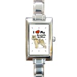 I Love My Brussels Griffon Rectangular Italian Charm Watch