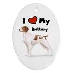 I Love My Brittany Ornament (Oval)