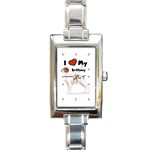 I Love My Brittany Rectangular Italian Charm Watch