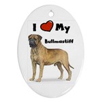 I Love My Bullmastiff Ornament (Oval)