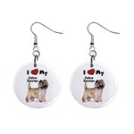 I Love My Cairn Terrier 1  Button Earrings