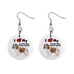 I Love My Cavalier King Charles Spaniel 1  Button Earrings