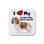 I Love My Cavalier King Charles Spaniel Rubber Square Coaster (4 pack)