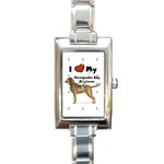 I Love My Chesapeake Bay Retriever Rectangular Italian Charm Watch