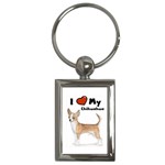 I Love My Chihuahua Key Chain (Rectangle)