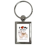 I Love My Chihuahua Key Chain (Rectangle)