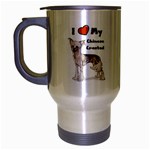 I Love My Chinese Crested Travel Mug (Silver Gray)