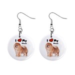 I Love My Chow Chow 1  Button Earrings