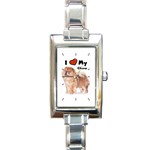 I Love My Chow Chow Rectangular Italian Charm Watch