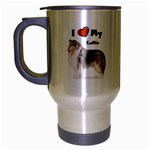 I Love My Collie Travel Mug (Silver Gray)