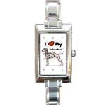 I Love My Dalmatian Rectangular Italian Charm Watch