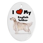 I Love My English Setter Ornament (Oval)