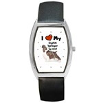 I Love My English Springer Spaniel Barrel Style Metal Watch