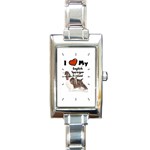 I Love My English Springer Spaniel Rectangular Italian Charm Watch