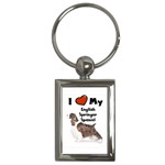 I Love My English Springer Spaniel Key Chain (Rectangle)