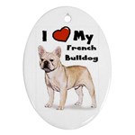 I Love My French Bulldog Ornament (Oval)