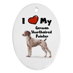 I Love My German Shorthaired Pointer Ornament (Oval)