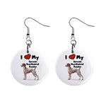 I Love My German Shorthaired Pointer 1  Button Earrings